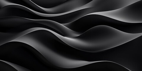 Fototapeta premium Flowing black patterns abstract design digital art modern aesthetics close-up view minimalism