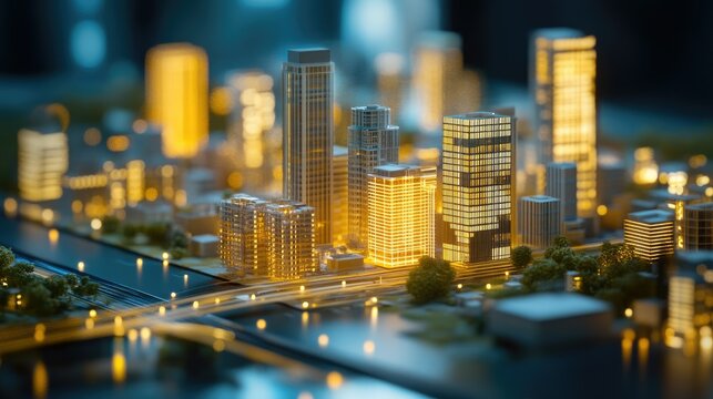 Urban landscape with digital construction models