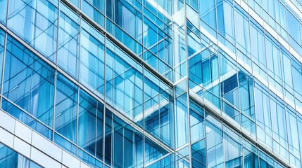 Close-up glass and steel facade modern Architecture exterior
