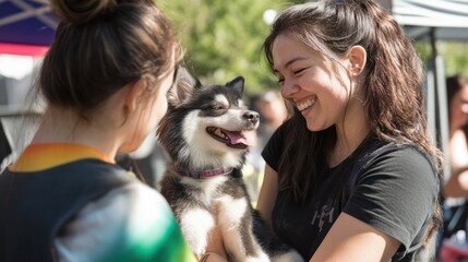 LGBTQ families at pet adoption events Meet new furry friends
