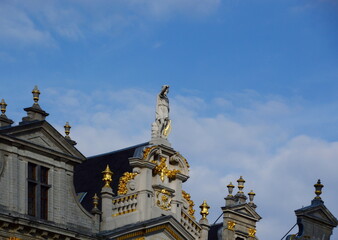 Obraz premium Historical Building on the Grand Place in the Old Town of Brussels, the Capital of Belgium