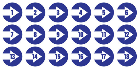 Abstract number bullet points. Power point presentation marker. 