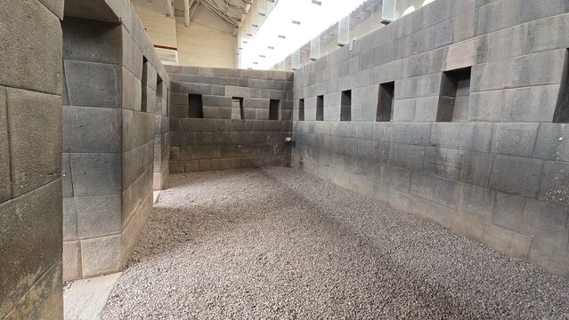 Room in Coricancha, also known as Koricancha, Qoricancha or Qorikancha, the most important temple in the Inca Empire, dedicated to the sun god Inti.