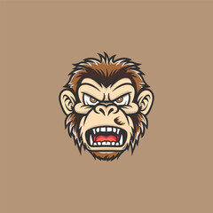Obraz premium Head monkey logo design