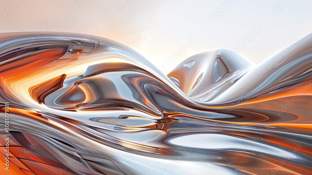 Aufkleber futuristic flowing lines creating a sense of energy