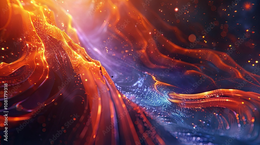 Poster futuristic flowing lines creating a sense of energy