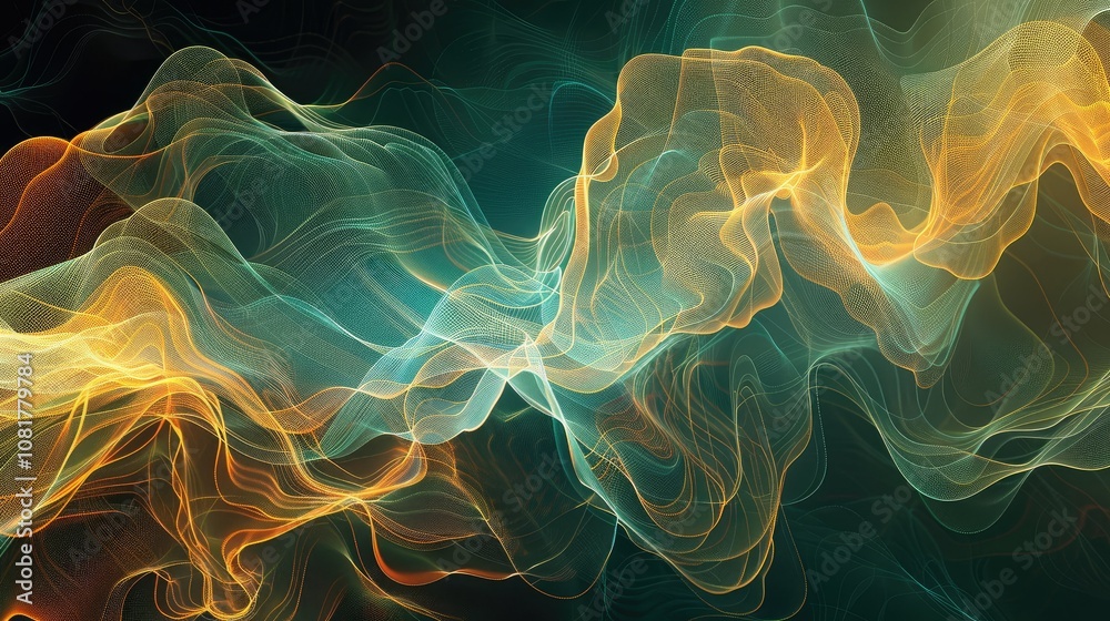 Poster futuristic flowing lines creating a sense of energy