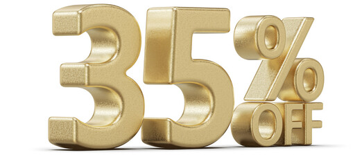 Obraz premium Discount 35 Percent Off Sale Gold Number 3D