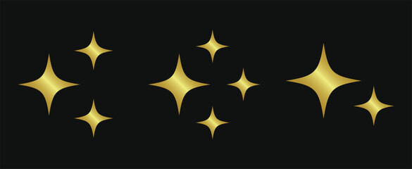 Gold stars shape element collection .Vector illustration