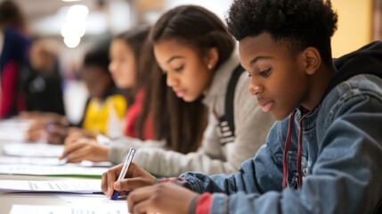 Youth participating in voter education programs, learning about civic duty