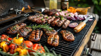 Father's Day barbecue with tools and festive decorations