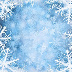 Christmas background with snowflake border 