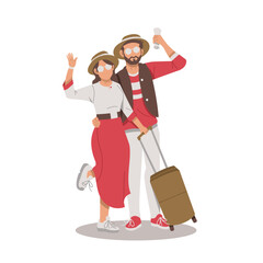 portrait of couple posing in stylish outfits for holiday flat design