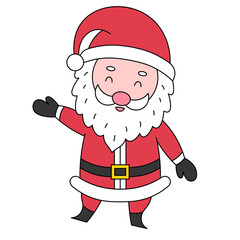 Illustration of Santa claus rising hand