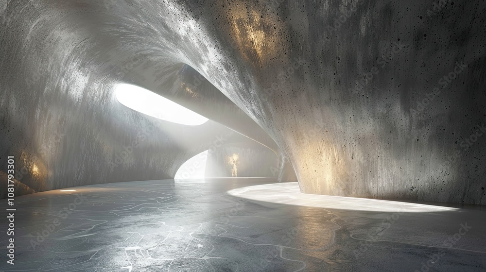 Aufkleber Dynamic light patterns creating a sense of space