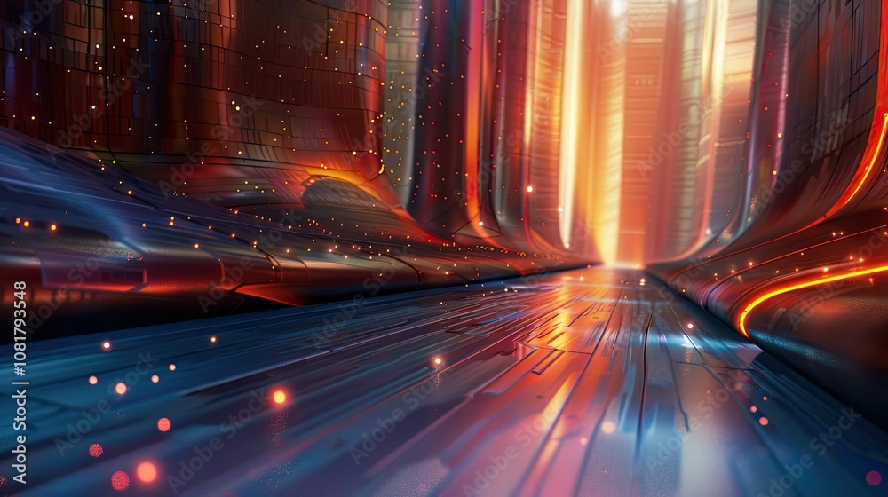 Poster Dynamic light patterns creating a sense of space