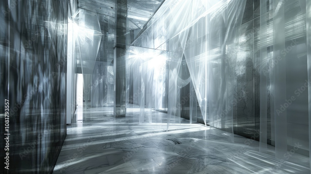 Poster Dynamic light patterns creating a sense of space