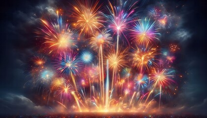 Fototapeta premium fireworks in the night sky