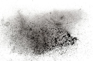 Black powder  isolated on white background