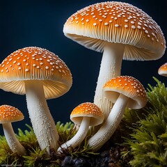 Mushrooms in their natural habitat 