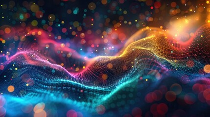 Digital particles forming an abstract energy field