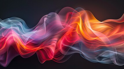 Fototapeta premium Digital light patterns forming an abstract wave background