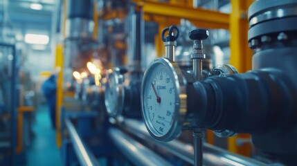 A gas valve repair in a factory, with a technician working closely on gas equipment to ensure proper system operation