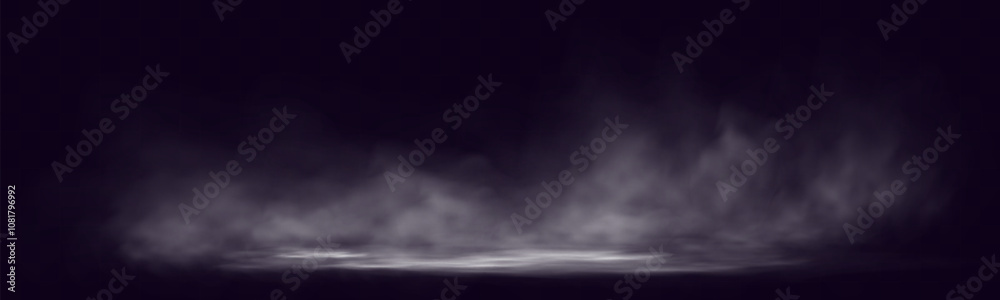Poster Soft fog or smoke rising on a dark background with gentle light at the base, creating an atmosphere of mystery and depth. Perfect for fantasy and horror scenes.