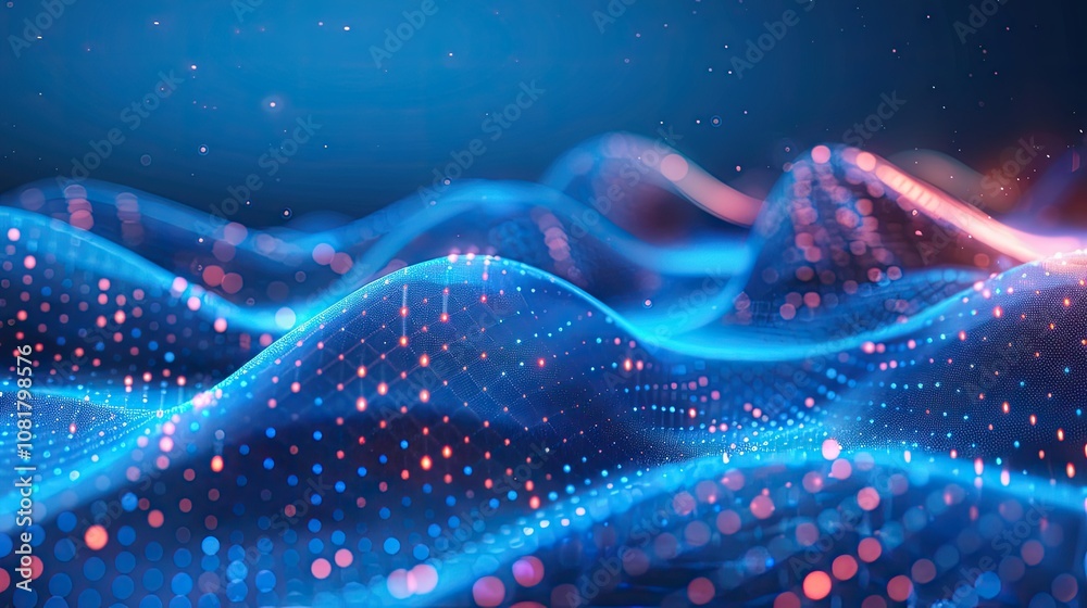 Poster Digital energy lines forming a futuristic abstract pattern