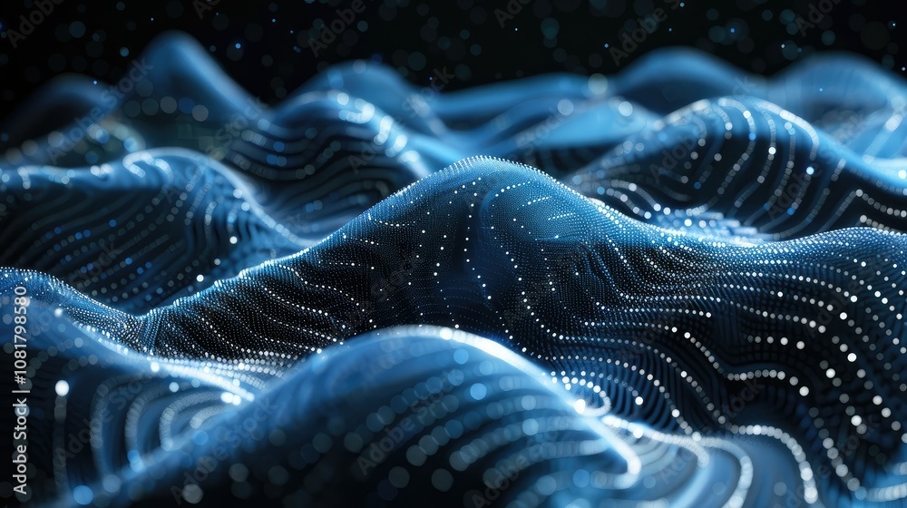Poster digital energy lines forming a futuristic abstract pattern