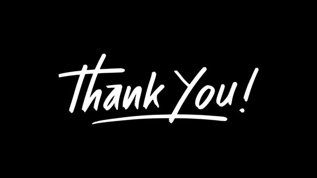 hand draw animated word Thank You