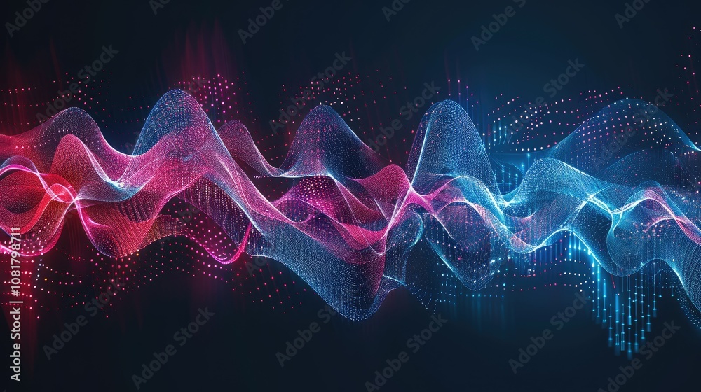 Poster digital energy lines forming a futuristic abstract pattern