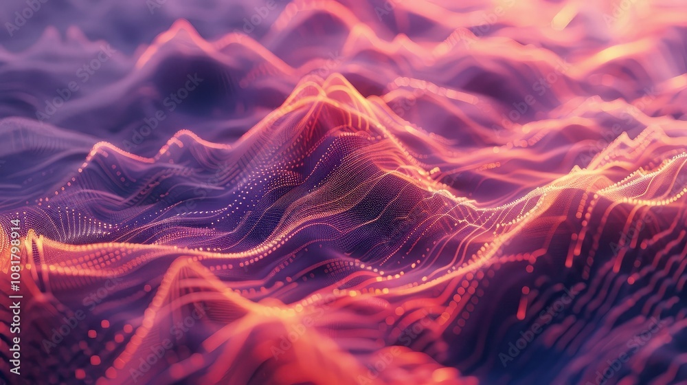 Aufkleber digital energy lines forming a futuristic abstract pattern