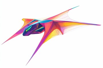 Fototapeta premium Abstract colorful flying creature.