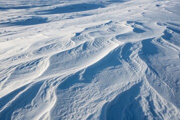 Aerial View of Untouched White Snow Showcasing Natural Roughness and Intricate Textures in a Winter Landscape Perfect for Nature and Seasonal Photography