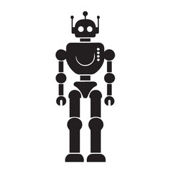 Robot Silhouette - Robot hands image - robot face - robot icon body vector image 