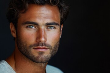 Obraz premium portrait of confident 35-year-old man on black background