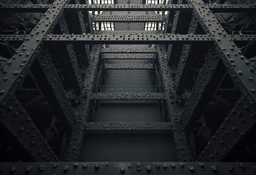 Modern black metal low poly backdrop