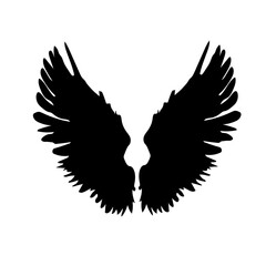angel wings. the black angel wings look like a real feather. it's a beautiful color for vector. the vector looks good and nice.