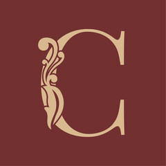 Letter C luxurious initials logo
