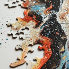 Colorful abstract jigsaw puzzle pieces.