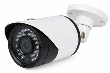 Black and White Silhouette of a Security Camera for Outdoor Surveillance Equipment on a White Background, Perfect for CCTV and Security Concept Illustrations