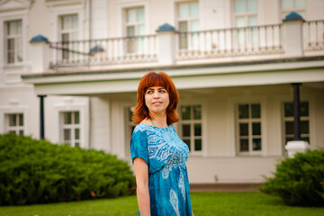 The girl next to the old castle