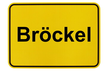 Illustration eines Ortsschildes der Gemeinde Bröckel in Niedersachsen