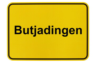 Illustration eines Ortsschildes der Gemeinde Butjadingen in Niedersachsen