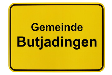 Illustration eines Ortsschildes der Gemeinde Butjadingen in Niedersachsen