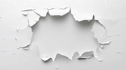 Torn White Surface with a Hole in the Center
