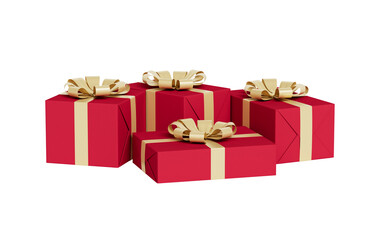 크리스마스 빨간 선물 상자 Christmas Red Gift Box With Gold Ribbon