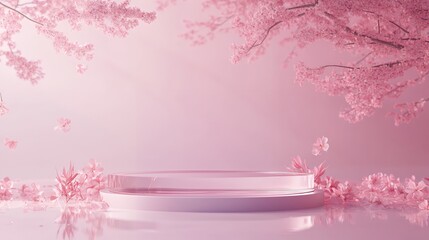 Beautiful glass and flower podium