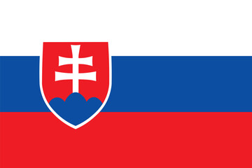 Official national flag of Slovakia. Flag of the Slovak Republic. Correct proportions and colors. Vector illustration © Natali2510
